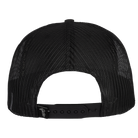 rear view of black meshback hat