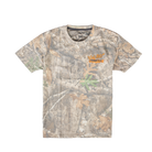 Short Sleeve camo shirt with fish graphic on left chest with text "Get Bit!"
