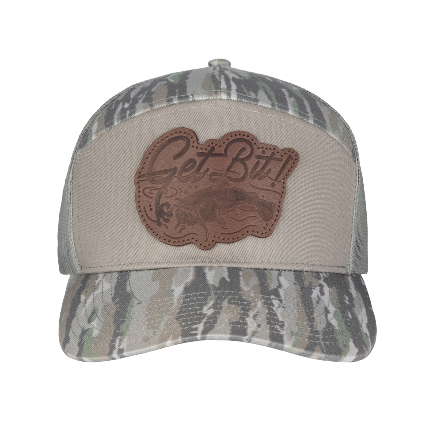 Camo hat with "Get Bit!" patch