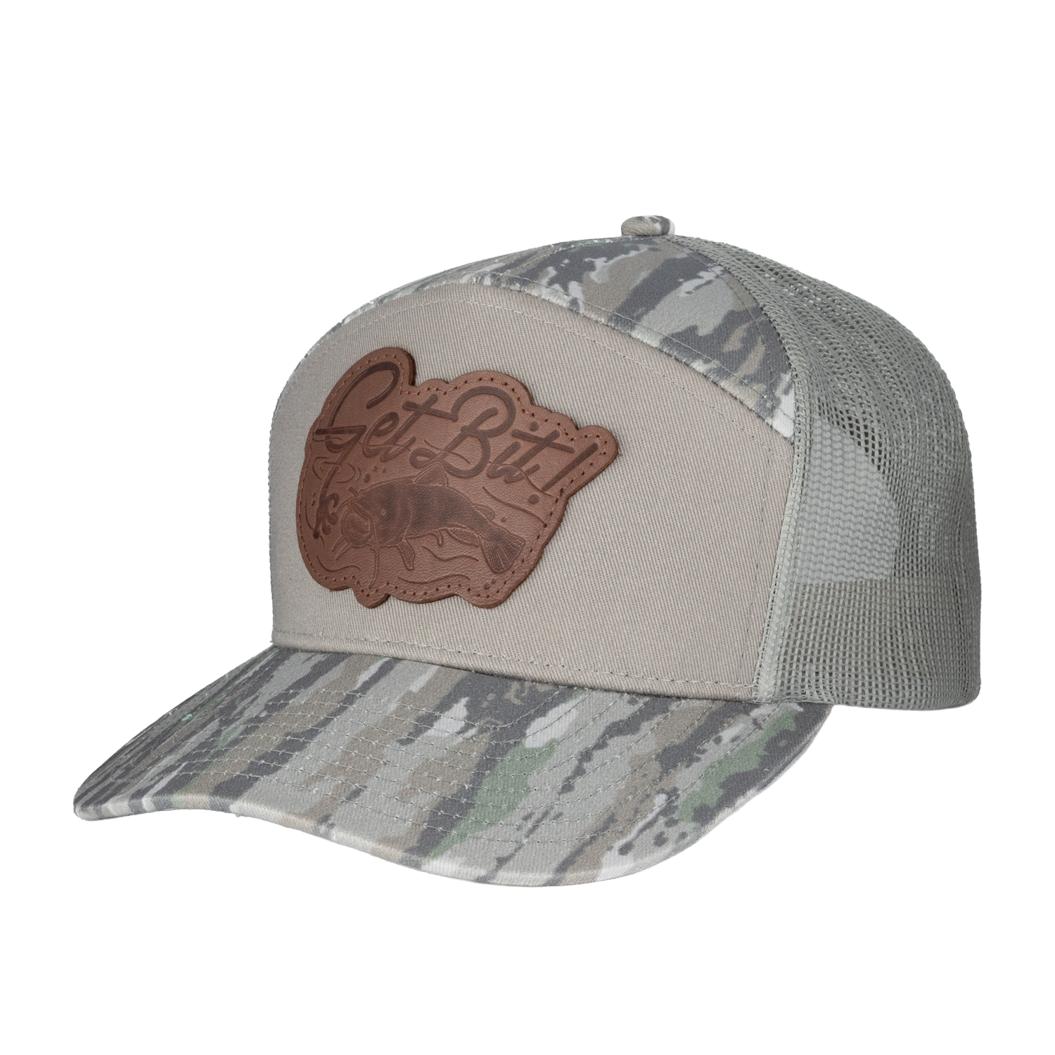 Camo hat with "Get Bit!" patch