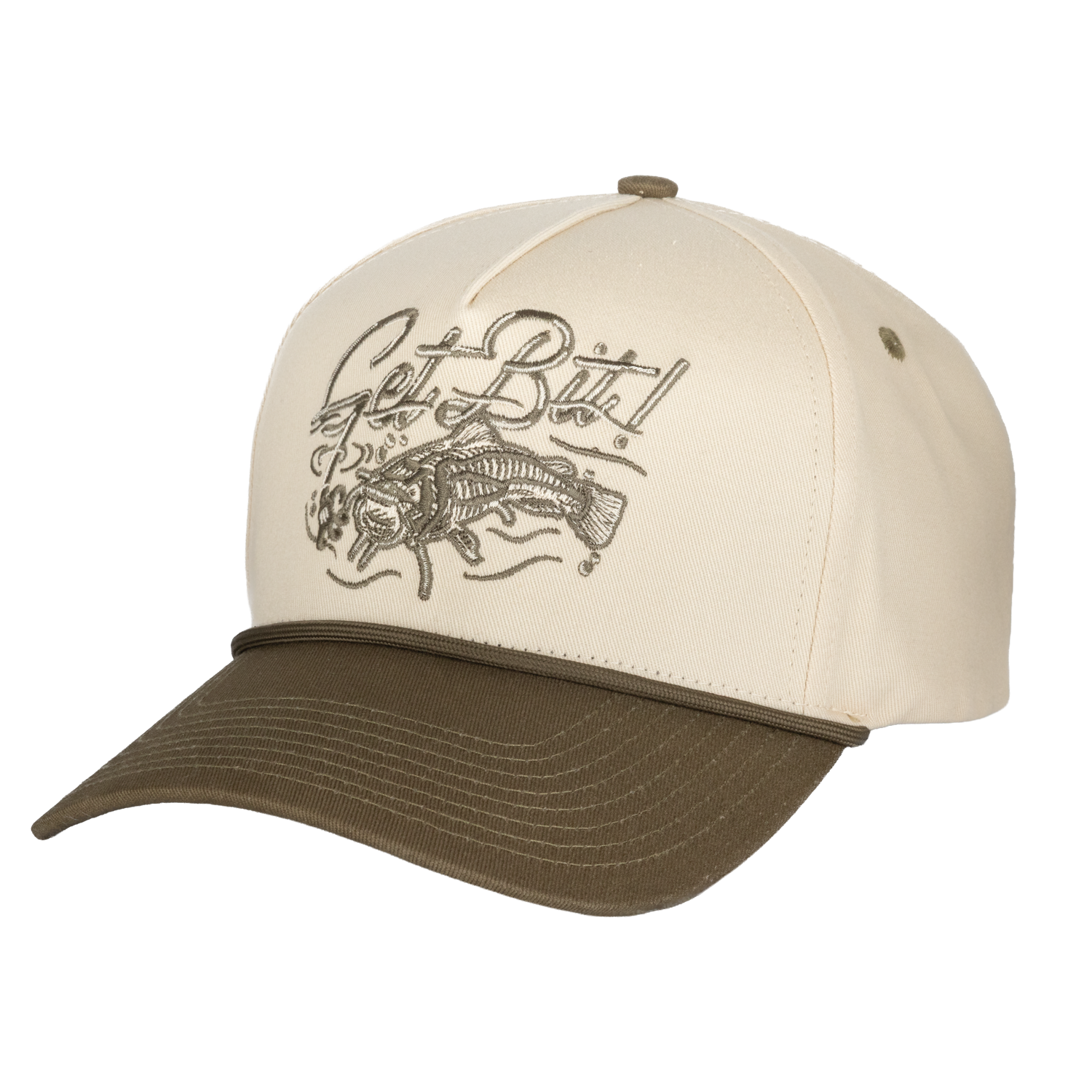 Natural/Olive hat with Get Bit logo