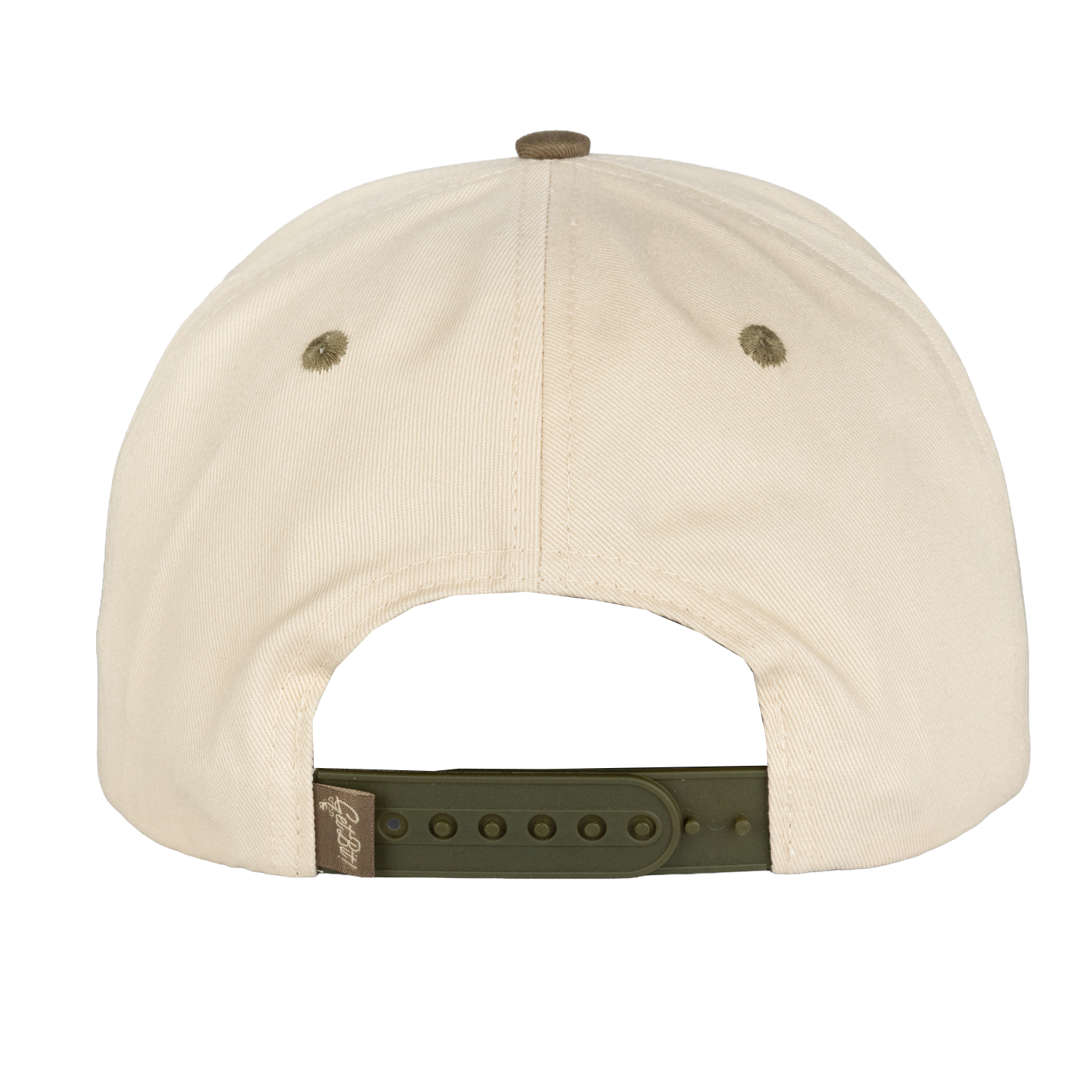rear view of Natural/Olive hat 